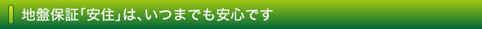 地盤保証「安住」は、いつまでも安心です